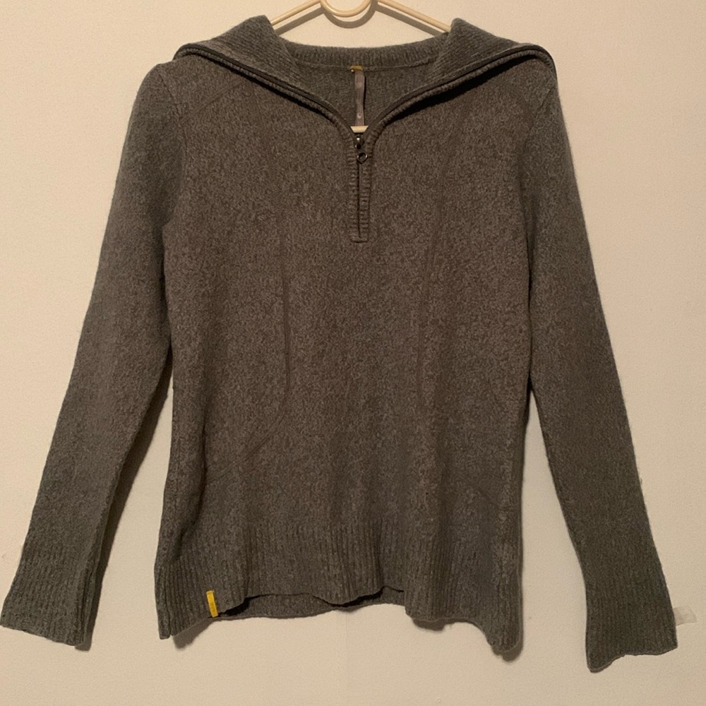 Lole Cotton/Wool Partial Zip Down Sweater